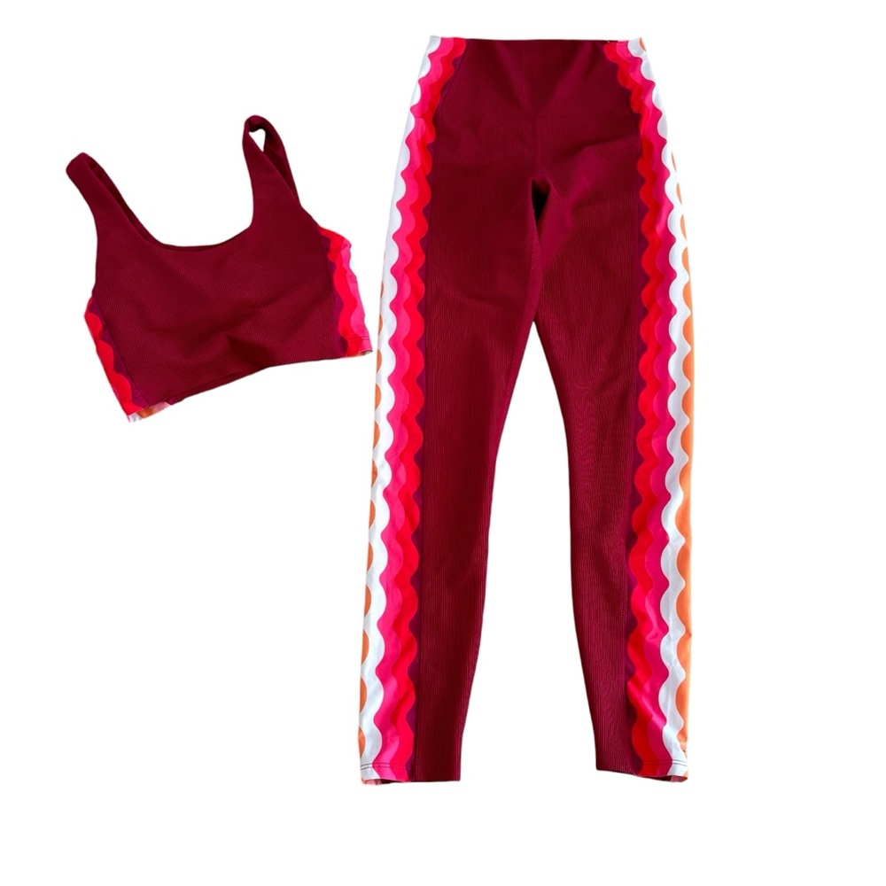 Beach Riot Red and Pink Set - Leggings and Bra